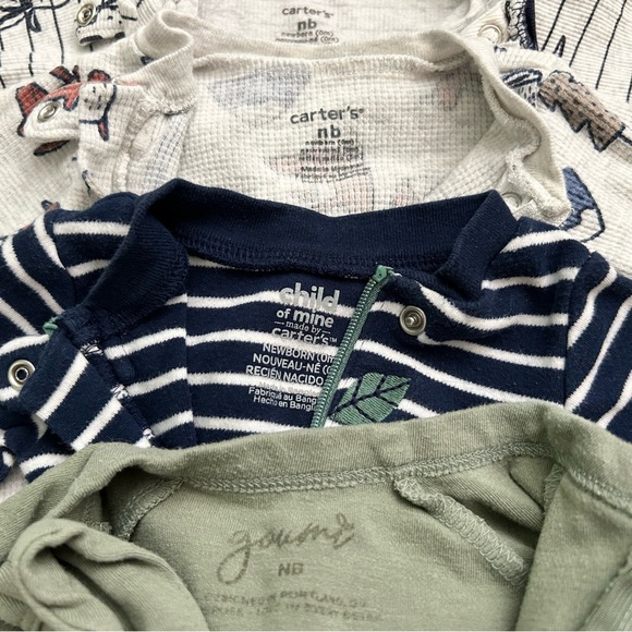 Nb Footie Pj Bundle 4 Goumi Baby Carters Zip Zipper Footie Pajamas Boys Newborn - Picture 6 of 7